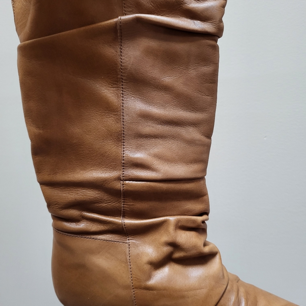 Tan Leather Mid Calf Heeled Boots, Size 39, New! - Picture 10 of 11